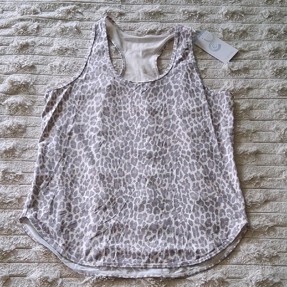 Calme Gray and White Razorback Sleeveless Tank Top Medium - Picture 1 of 6